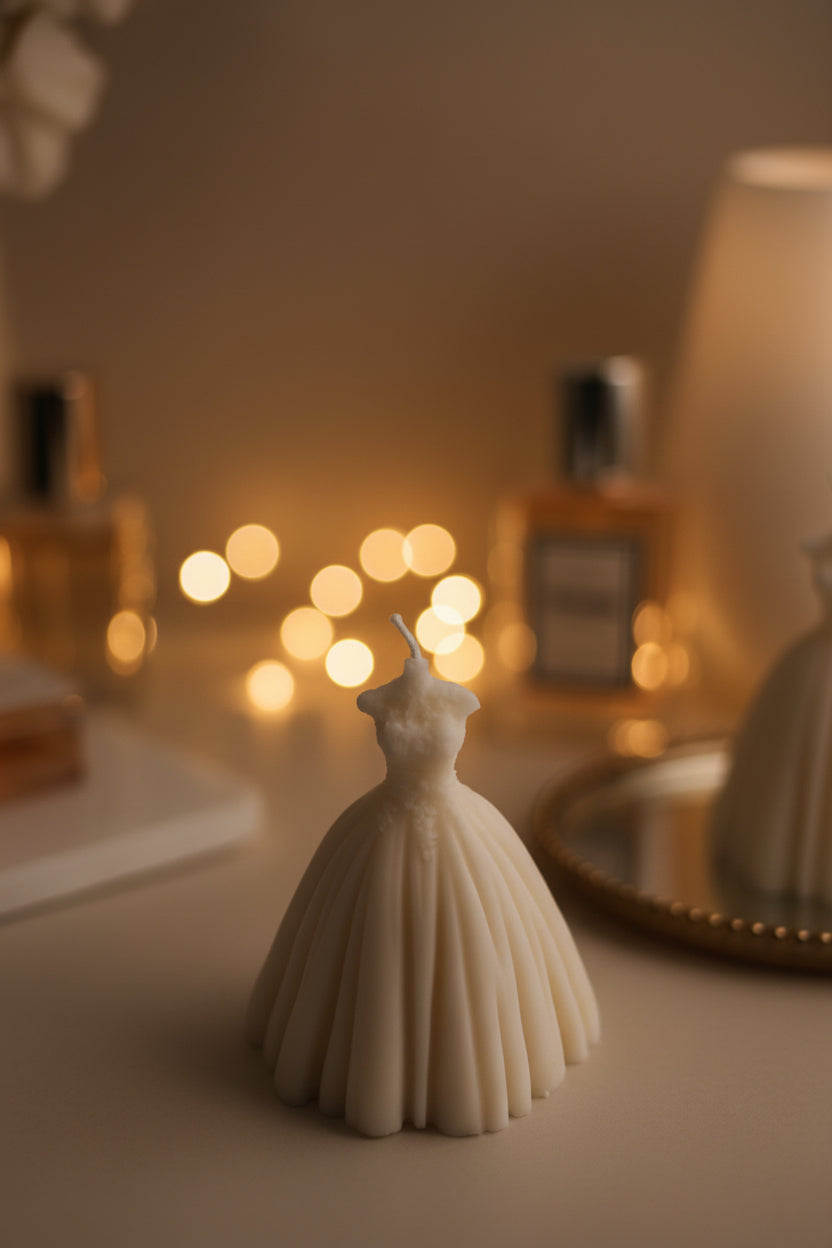 Świeca sojowa w kształcie sukni balowej | Candle by Ann