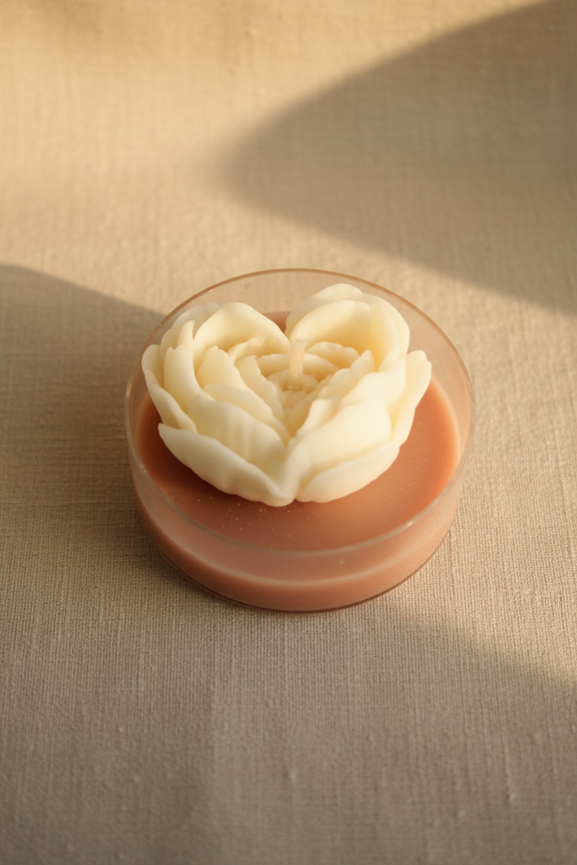 Świeca serce w pojemniku — widok z góry | Candle by Ann