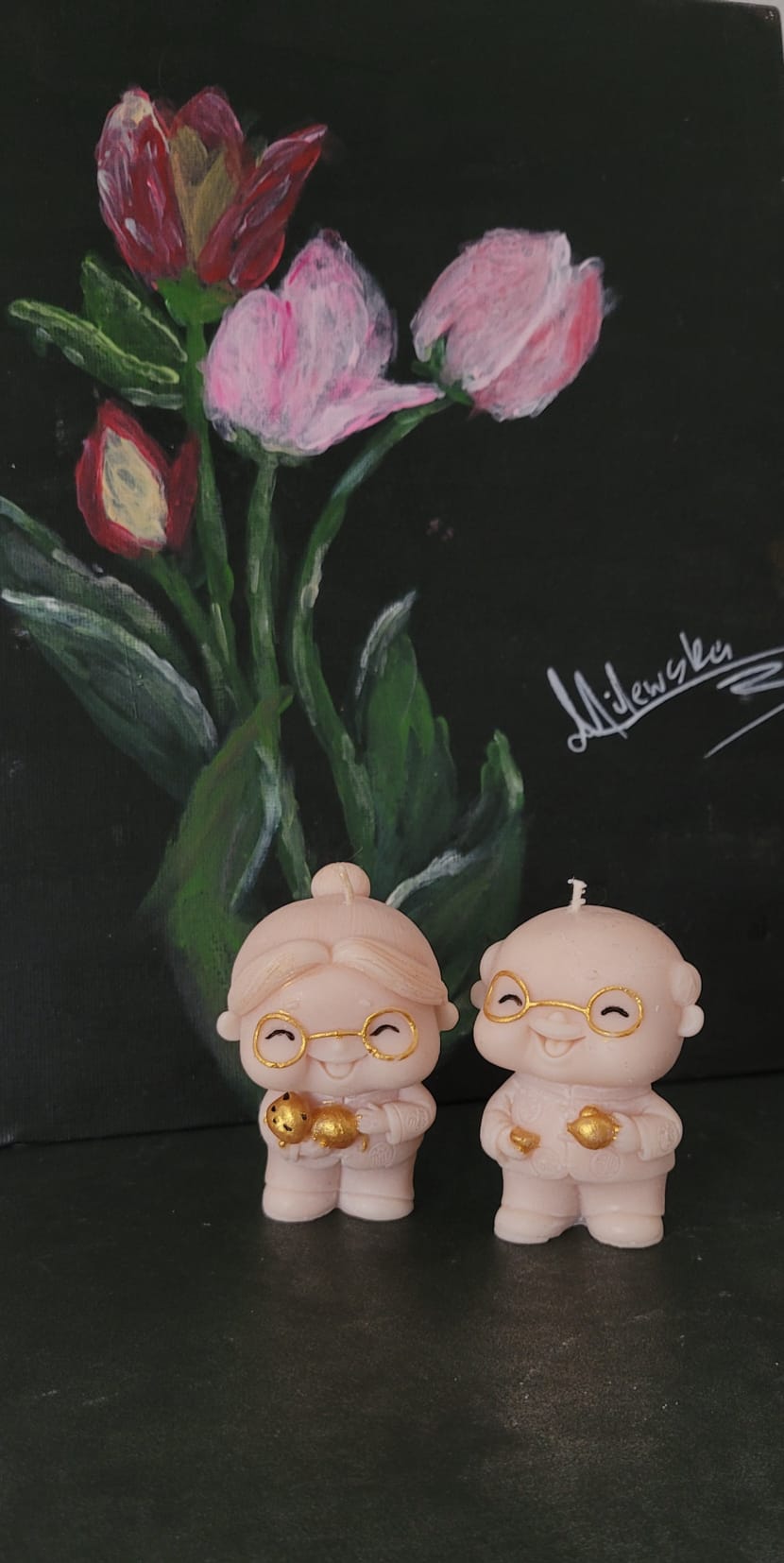 Świeca sojowa babcia i dziadek — ręcznie robiona | Candle by Ann