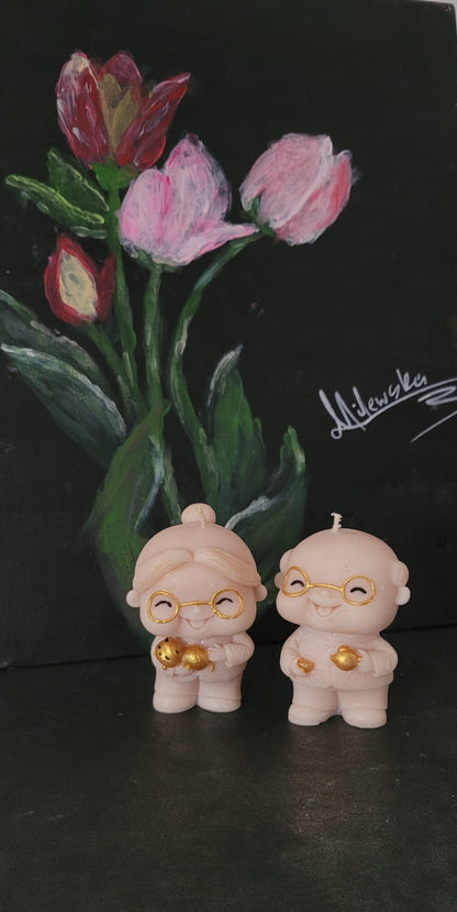 Świeca sojowa babcia i dziadek — ręcznie robiona | Candle by Ann
