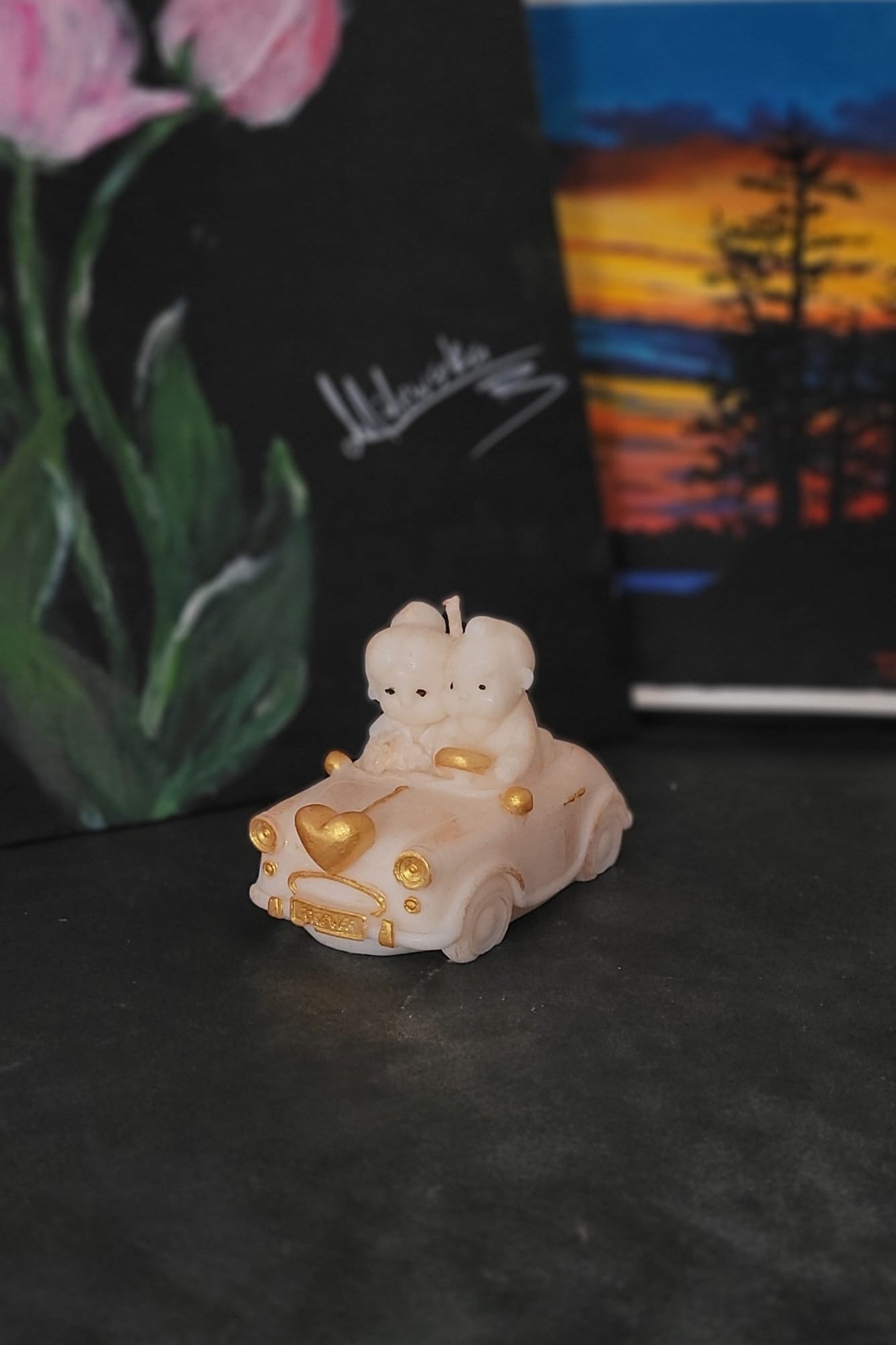 Świeca sojowa babcia i dziadek w aucie — pamiątkowy prezent | Candle by Ann