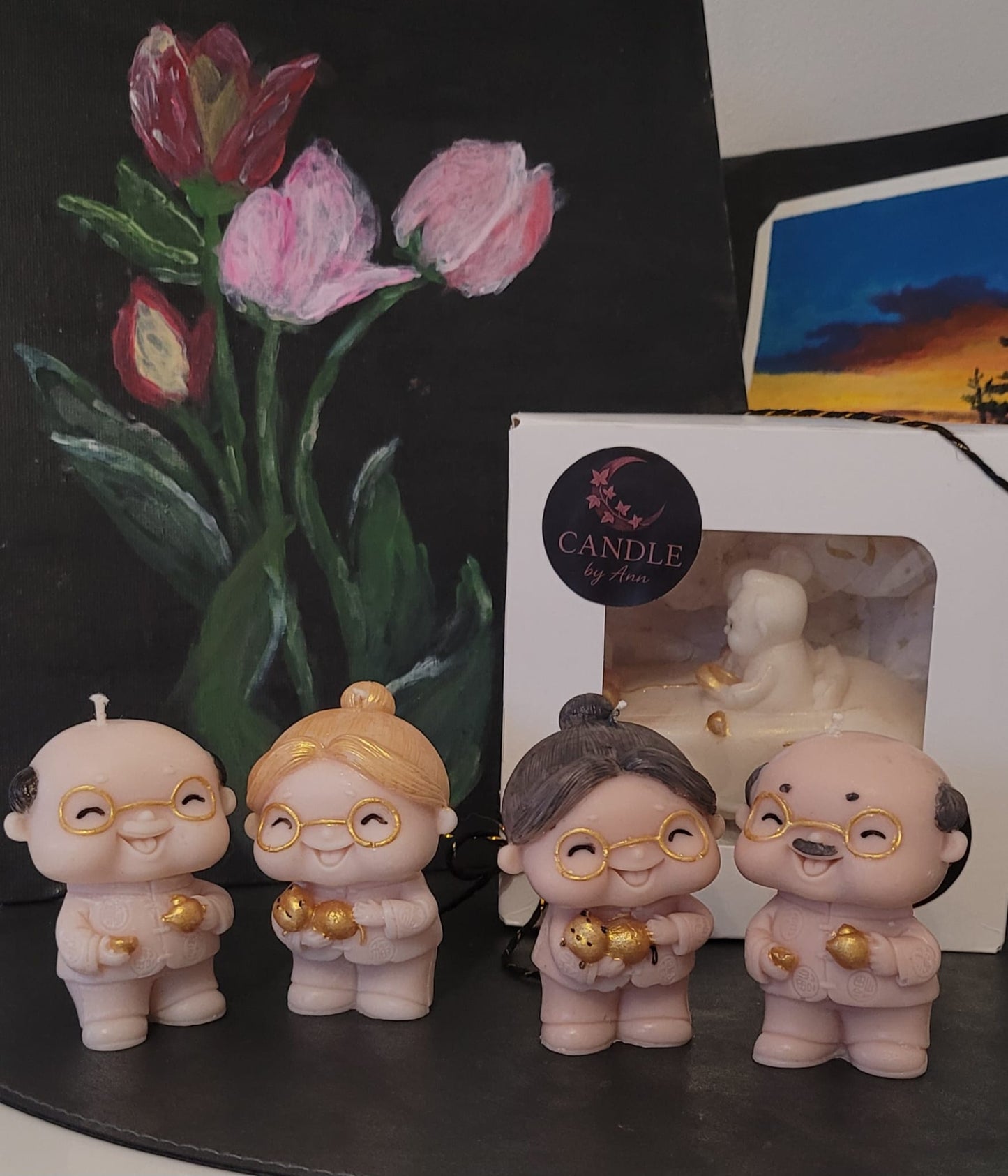 Świeca sojowa babcia i dziadek — ręcznie robiona | Candle by Ann