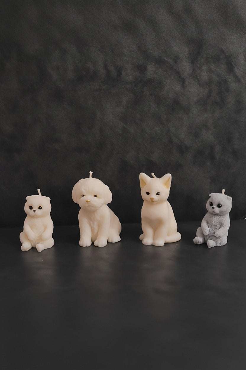 Świeca sojowa piesek i kotki — prezent dla miłośników zwierząt | Candle by Ann