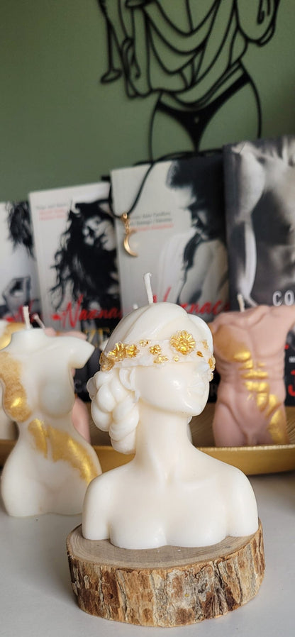 Świeca sojowa popiersie kobiety grecka bogini — artystyczna dekoracja | Candle by Ann