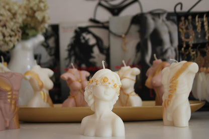 Świeca sojowa popiersie kobiety grecka bogini — artystyczna dekoracja | Candle by Ann