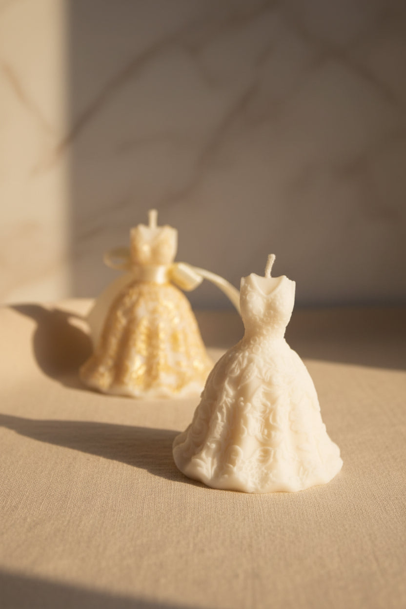 Świeca sojowa suknia balowa elegancka kreacja — prezent dla niej | Candle by Ann