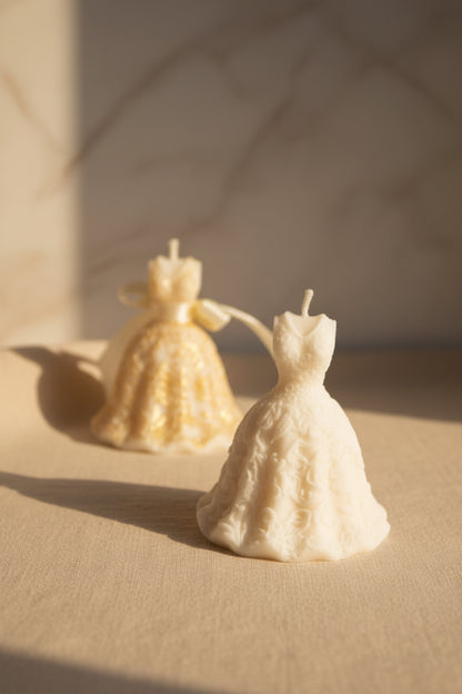 Świeca sojowa suknia balowa elegancka kreacja — prezent dla niej | Candle by Ann