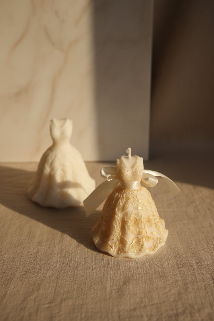 Świeca sojowa suknia balowa elegancka kreacja — prezent dla niej | Candle by Ann