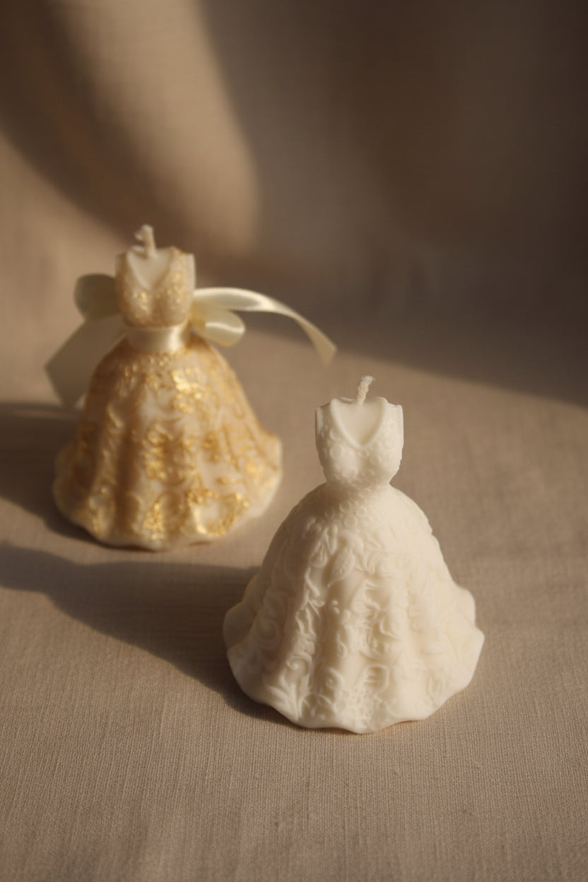 Świeca sojowa suknia balowa elegancka kreacja — prezent dla niej | Candle by Ann