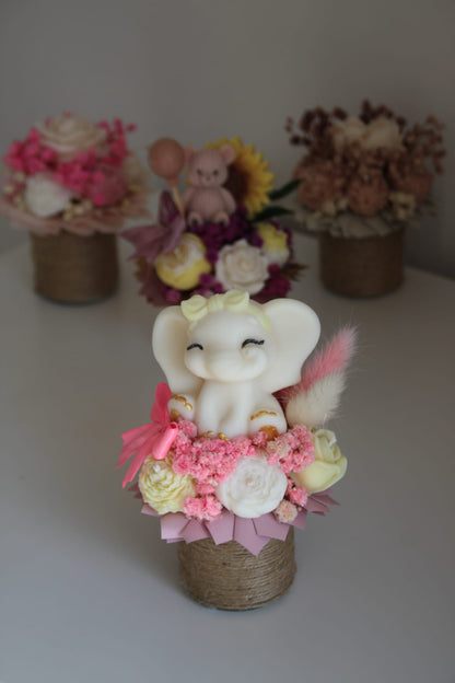Mini flower box ze świec sojowych — elegancki upominek | Candle by Ann