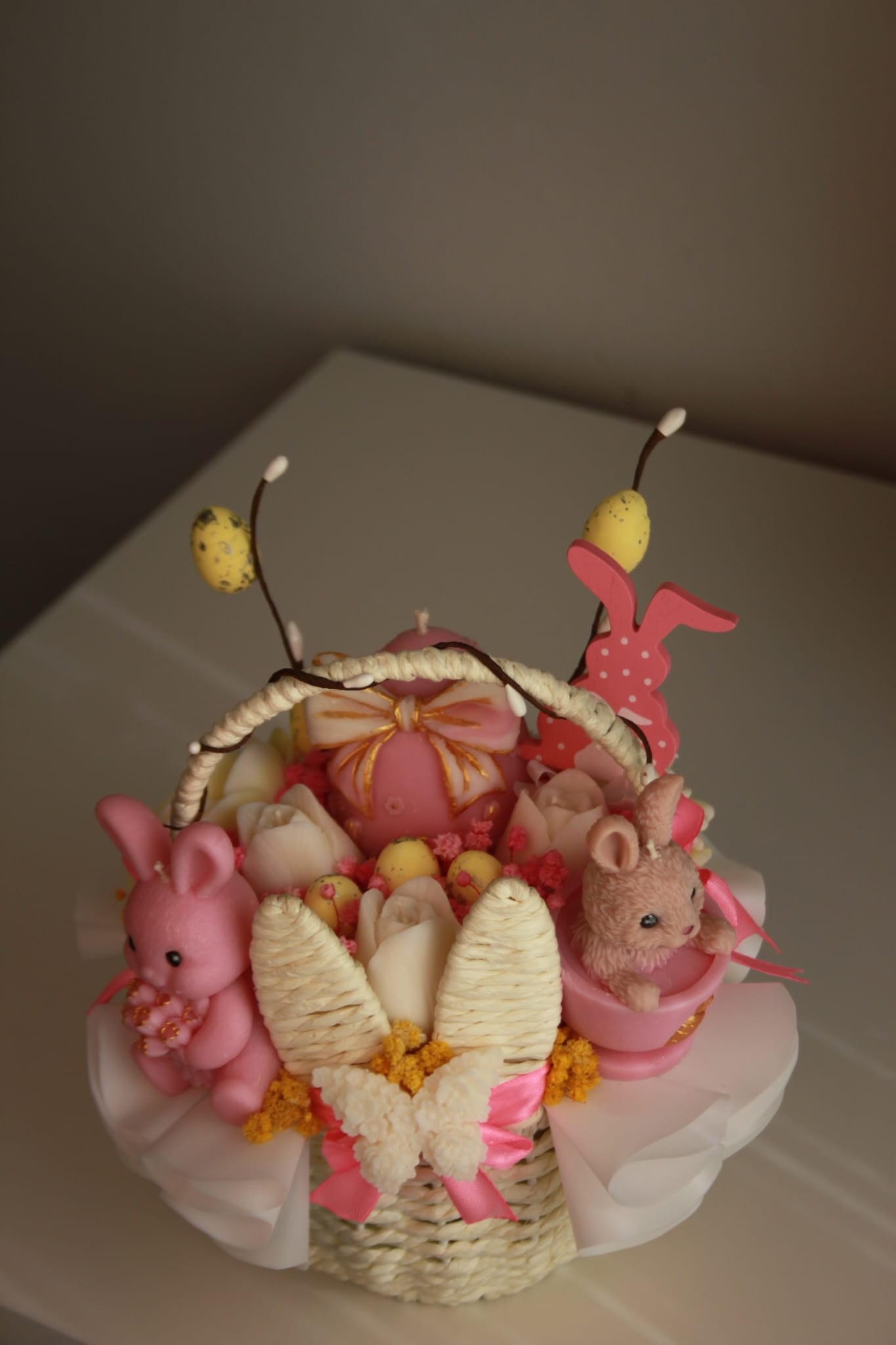 Świeca sojowa koszyczek wielkanocny duży — dekoracja wielkanocna | Candle by Ann