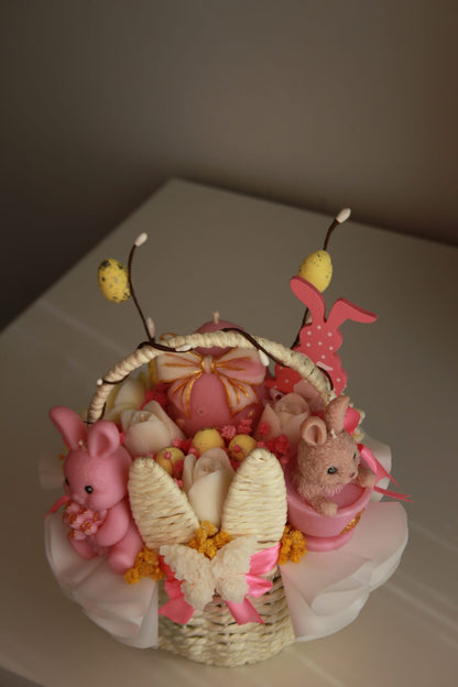Świeca sojowa koszyczek wielkanocny duży — dekoracja wielkanocna | Candle by Ann