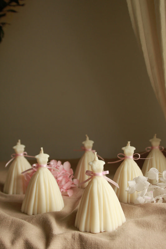 Świeca suknia balowa — elegancka dekoracja | Candle by Ann